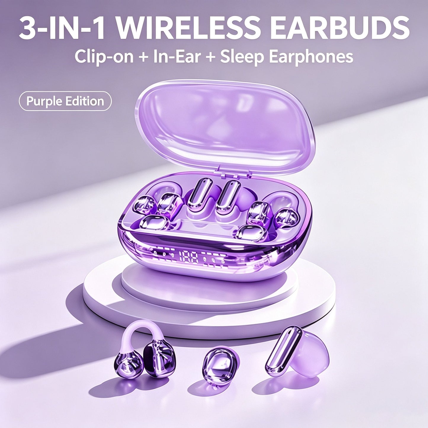 3-in-1 Bluetooth Wireless Earbuds with Chargeable Power Bank Case
