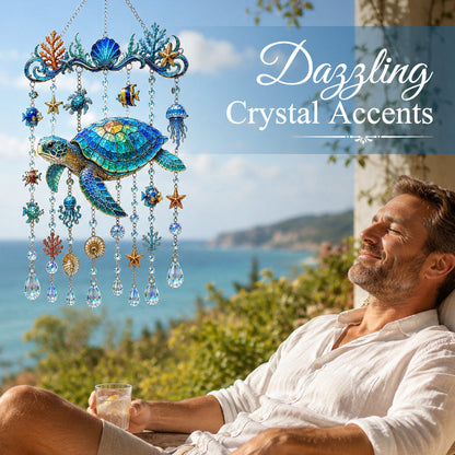 🌊 Sparkling Ocean Suncatcher – Dolphin, Whale & Sea Turtle Hanging Decor ✨