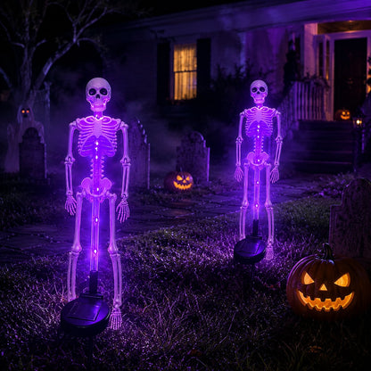 🔥HOT SALE💜💀 Solar Skeleton Yard Stake – Spooky Halloween Outdoor Light Decoration