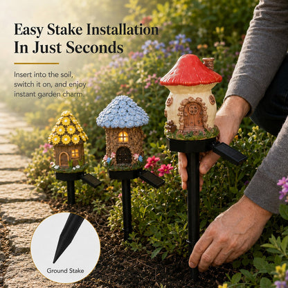 🌙✨✨Solar Mushroom Cottage Garden Light – Warm Fairy-Tale Glow for Flower Beds