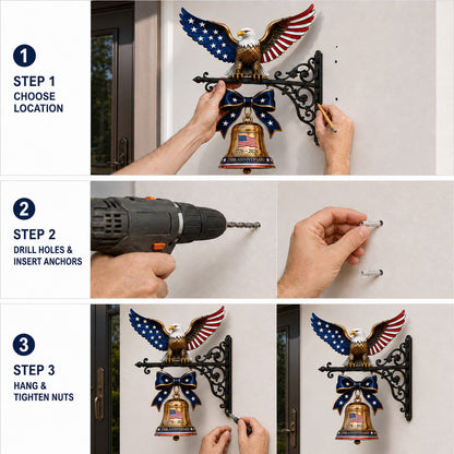 🔔 Commemorative Eagle Bell | Vintage Cast Iron Bracket | Handcrafted Detail
