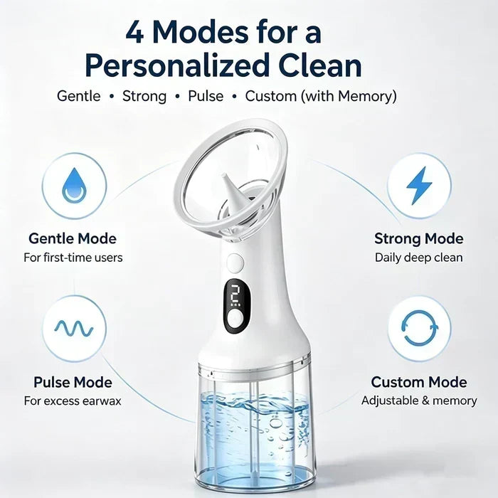 👂Electric Ear Wax Removal Kit, Safe Gentle Ear Irrigation Cleaner Tool with 4 Pressure Settings, LED Display, IPX7 Waterproof Dual-Chamber Ear Care Device | Free Shipping