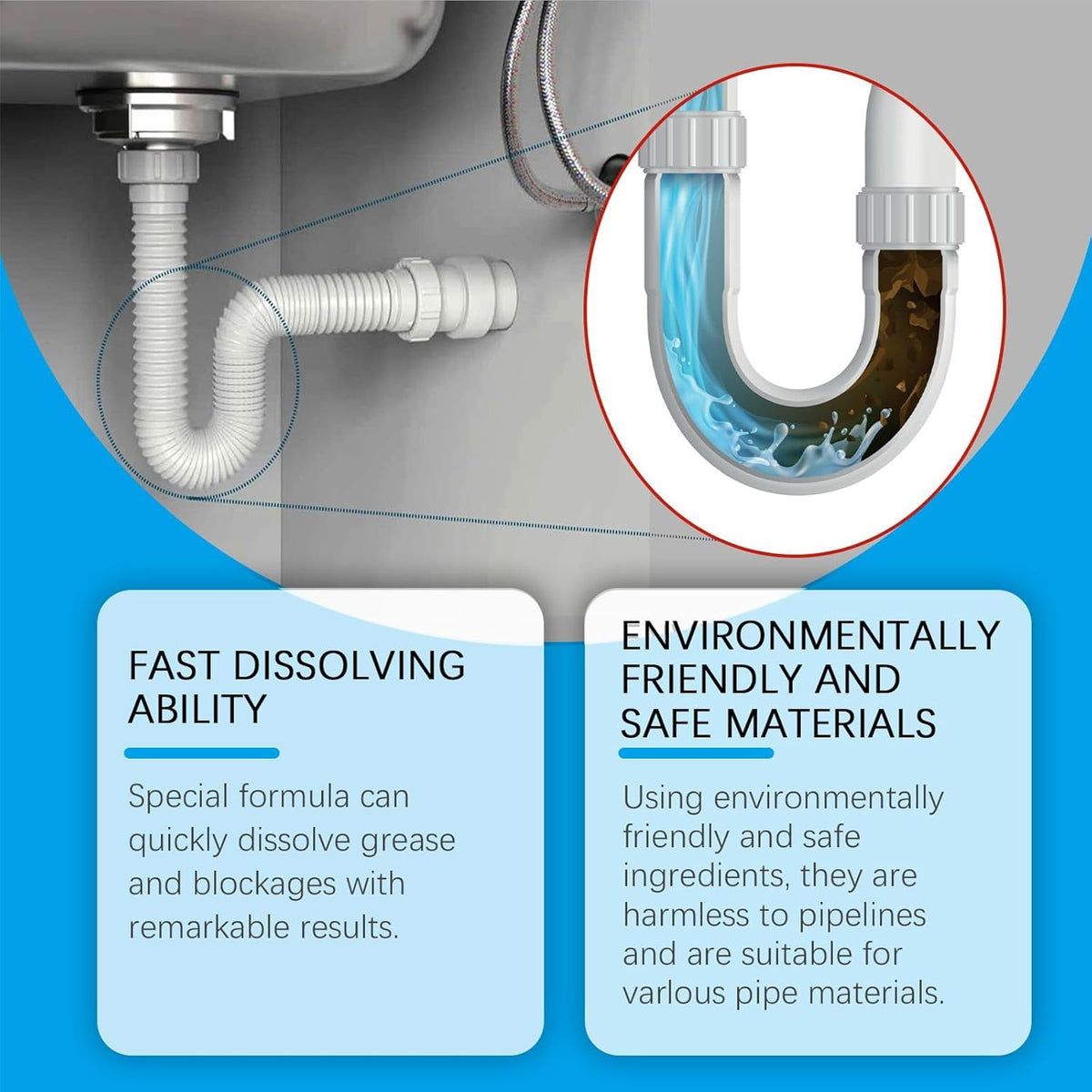 Fast Dissolve Drain Clog Remover Tablets Household Pipe Deodorant Cleaner