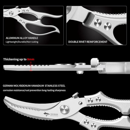 ✂️ LIMITED TIME 50% OFF! ⚡ Heavy-Duty Multifunction Kitchen Shears – 4-in-1 Tool with Fish Scaler, Bottle Opener & Safety Lock 🔪