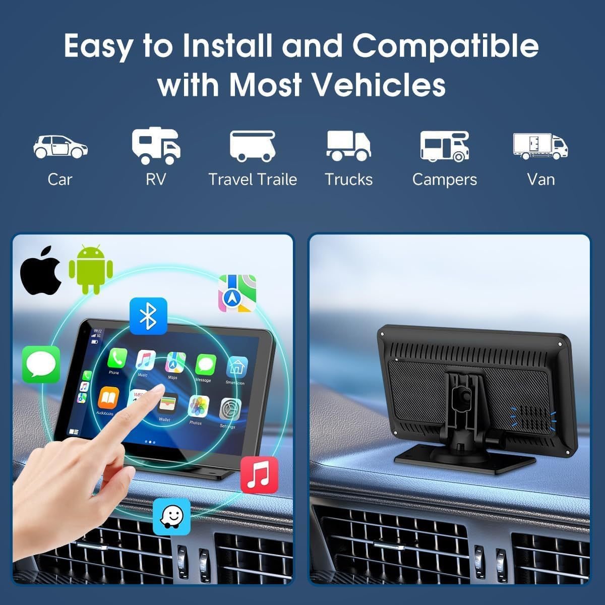 2026 Upgraded Wireless CarPlay Screen for Andriod & Iphone