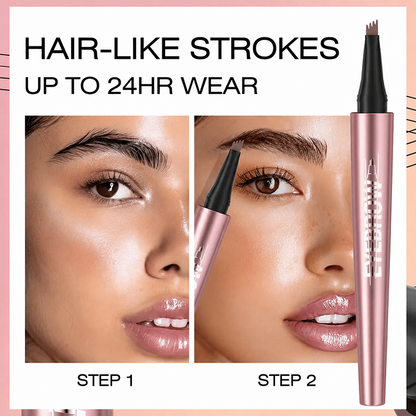 Waterproof Micro-Fork Eyebrow Pencil, Long-Lasting Brow Pen for Natural Hair-Like Strokes