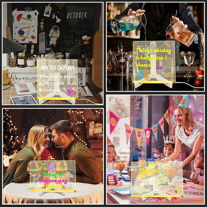 🎅The perfect gift for this Christmas🎁Creative Rewritable Acrylic LED Message Board 🎨 (set come with 7 Pens)