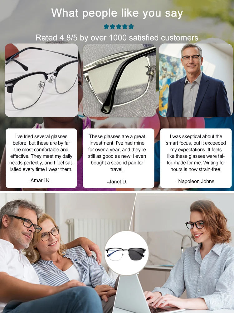🔥Best Selling 50% Off👓Automatic zoom anti-blue light presbyopia glasses