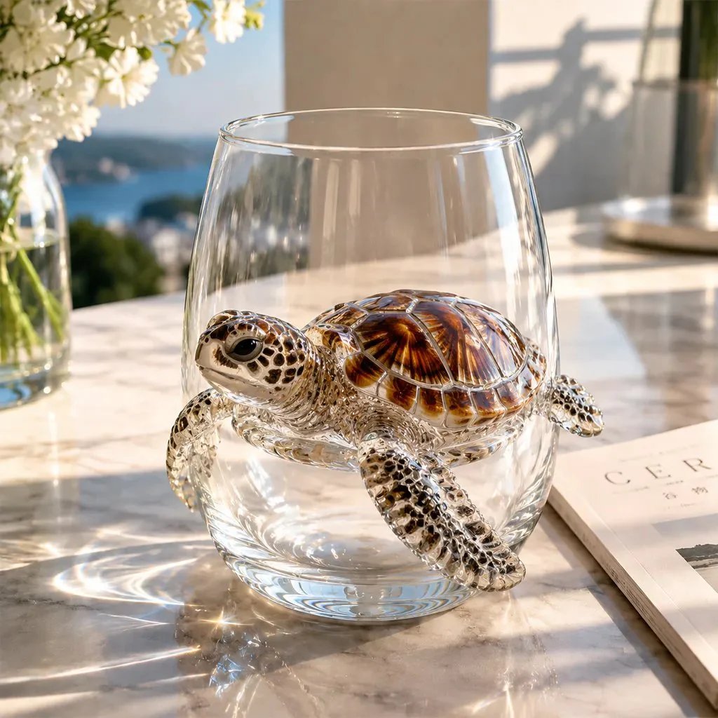 ⏰Last day Promotion 🔥-🎁The Perfect Beach House Gift🌊3D Ocean Animal Artisan Glassware Collection