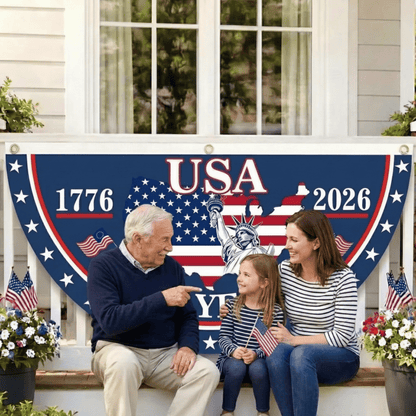 🎉 Celebrate USA’s 250th – Patriotic Half Round Banner 🦅