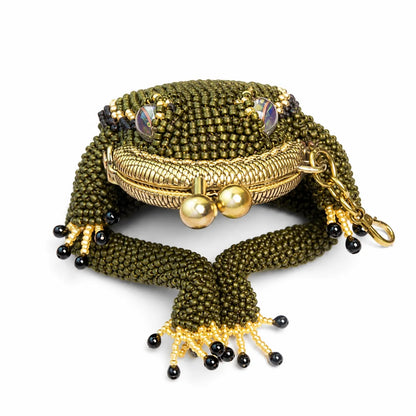 🐸 Frog Coin Purse Collection – Ready-Made Fabric Purse & Beaded Craft Kit
