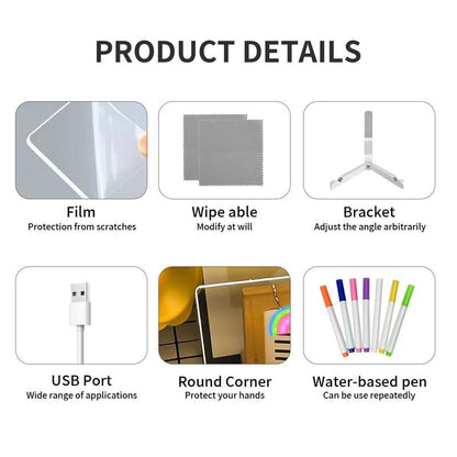 🎅The perfect gift for this Christmas🎁Creative Rewritable Acrylic LED Message Board 🎨 (set come with 7 Pens)