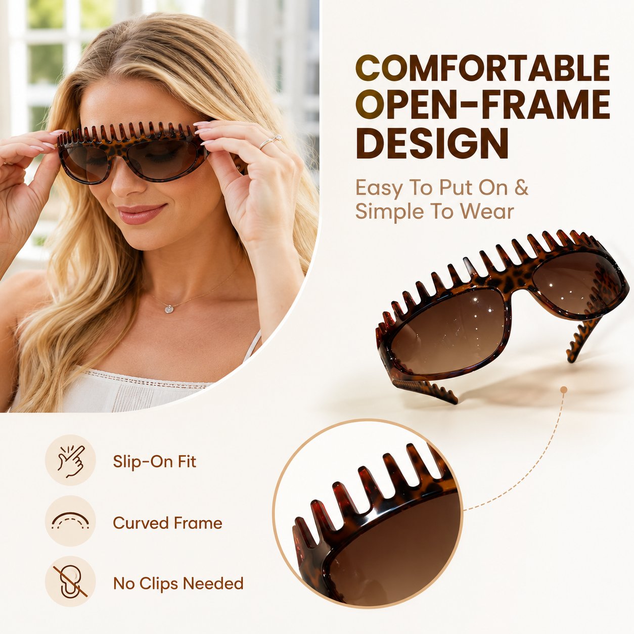 ⭐️Last Day 50% OFF😎 2-In-1 Tortoiseshell Headband Sunglasses – Stylish Shade & Hair Control in Seconds