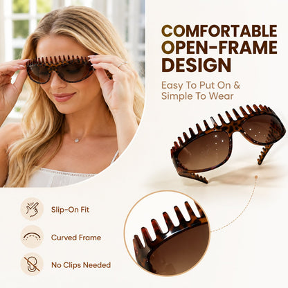 ⭐️Last Day 50% OFF😎 2-In-1 Tortoiseshell Headband Sunglasses – Stylish Shade & Hair Control in Seconds