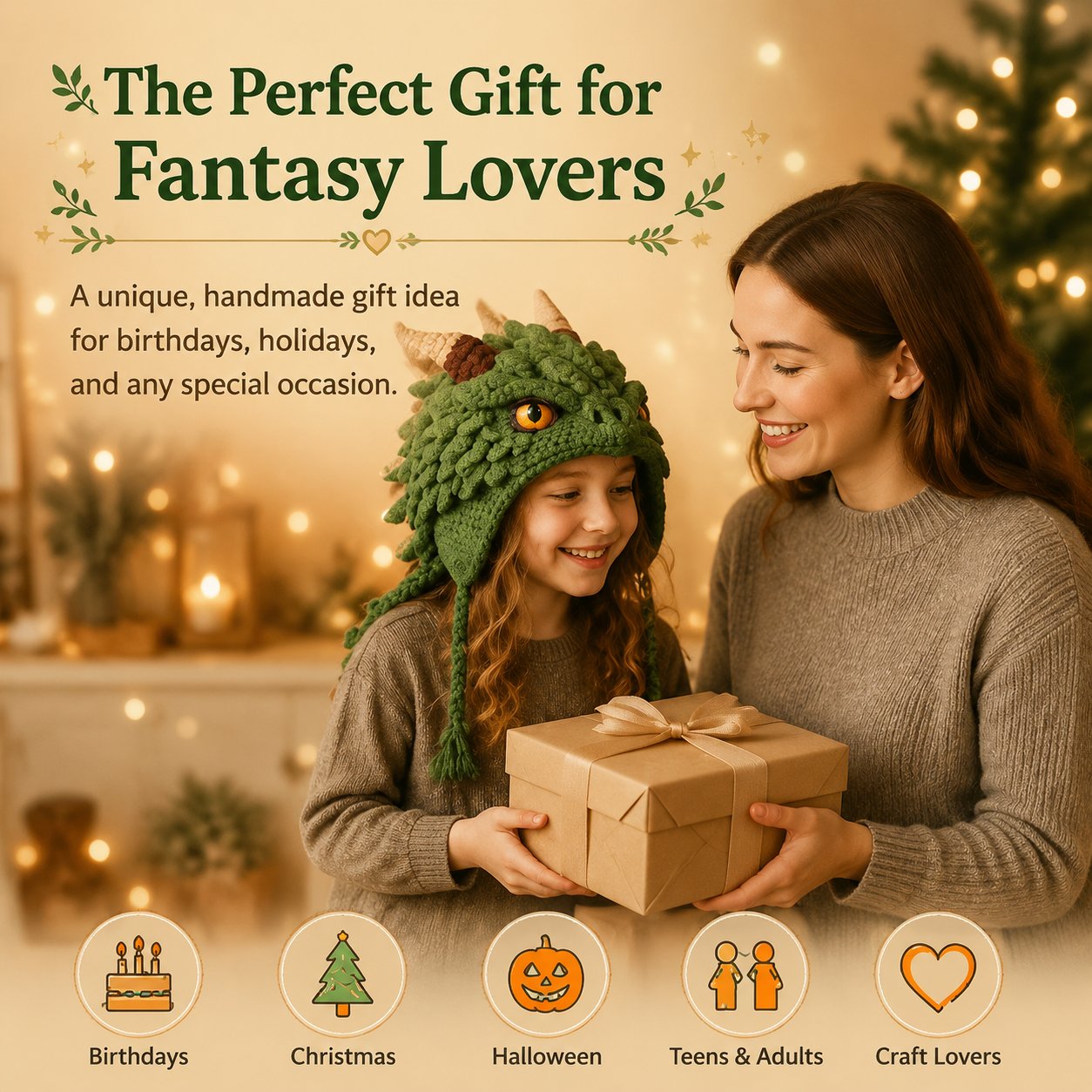 🔥LAST DAY 50% OFF - 🧵 Fantasy Hood Hat DIY Crochet Kit – Create Your Own Magical Wearable Character Hat