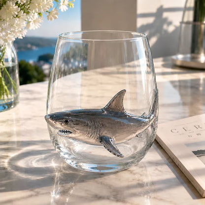 🌊 Artisanal 3D Ocean Life Glass – A Tiny Underwater World in Every Sip ✨