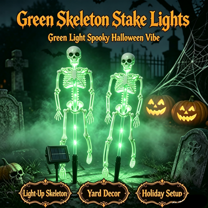 🔥HOT SALE💜💀 Solar Skeleton Yard Stake – Spooky Halloween Outdoor Light Decoration