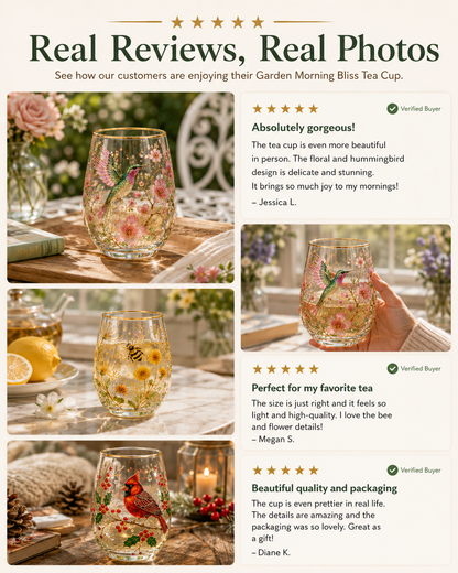 🔥LAST DAY 50% OFF - 🌸🌿 Limited Edition 2026 Garden Morning Bliss Glass Tea Cup☀️☕