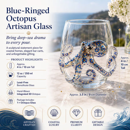 🌊 Artisanal 3D Ocean Life Glass – A Tiny Underwater World in Every Sip ✨