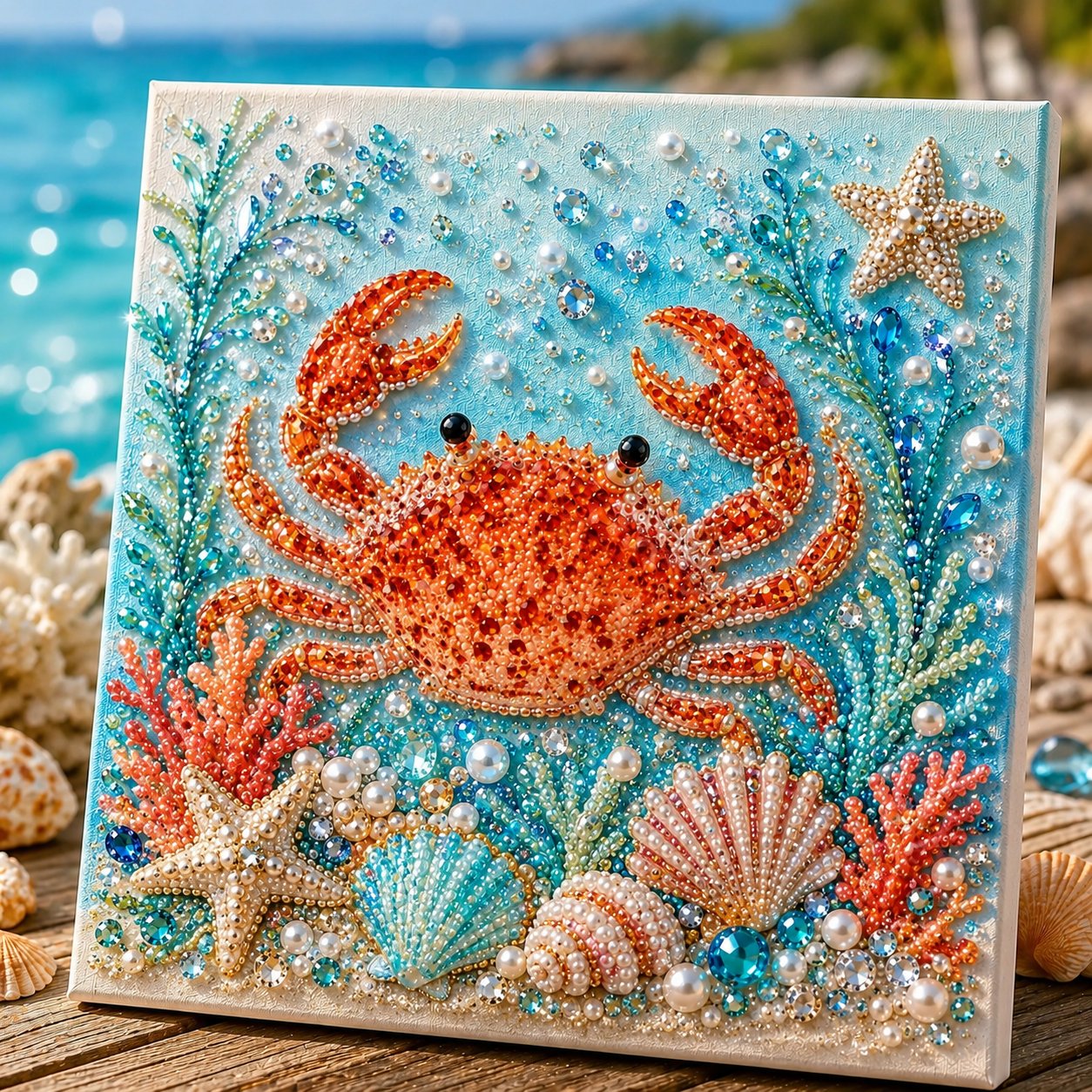 🔥 Up To 61% OFF Sale - 🌊✨ Ocean Theme Pearl Art DIY Kit – Relaxing DIY Craft to Create Stunning Coastal Artwork