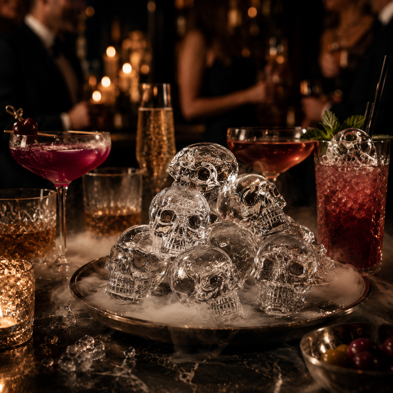 🥳2026 HOT SALE💀🧊 50% OFF! DIY Silicone Skull Ice Cube Tray – Giant slow-melt skull for whiskey, cocktails & more✨