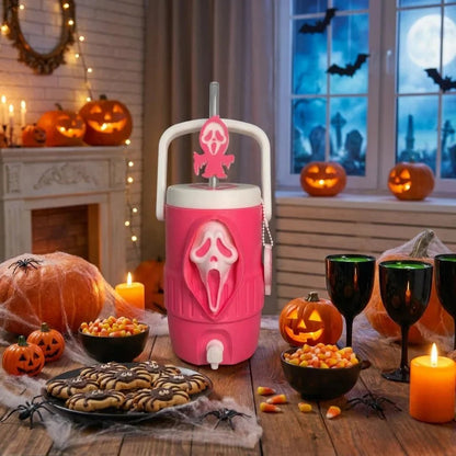 🔥HOT SALE🔥3D Scream Ghost Face Portable Handle Tumbler – Gothic Horror Aesthetic Cup Full Listing