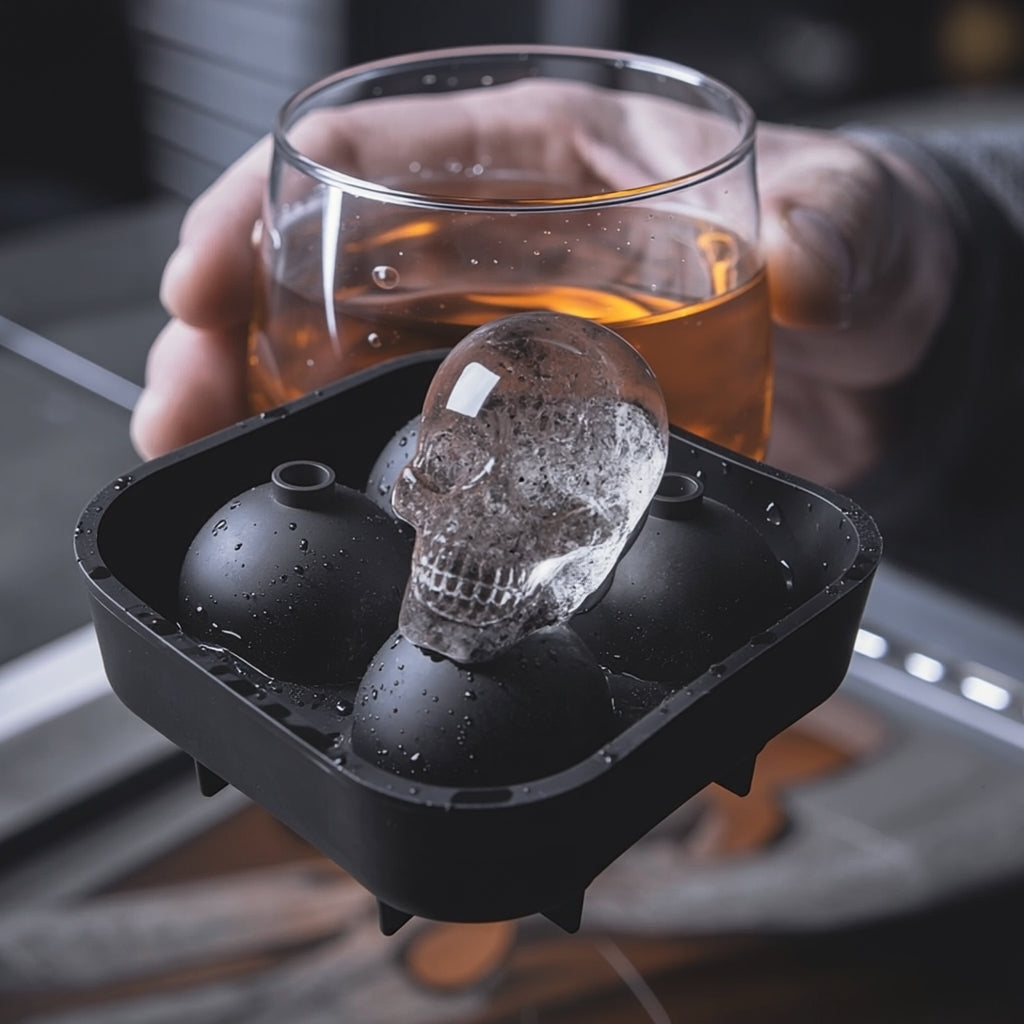 🥳2026 HOT SALE💀🧊 50% OFF! DIY Silicone Skull Ice Cube Tray – Giant slow-melt skull for whiskey, cocktails & more✨