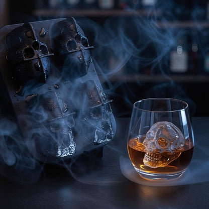 🥳2026 HOT SALE💀🧊 50% OFF! DIY Silicone Skull Ice Cube Tray – Giant slow-melt skull for whiskey, cocktails & more✨