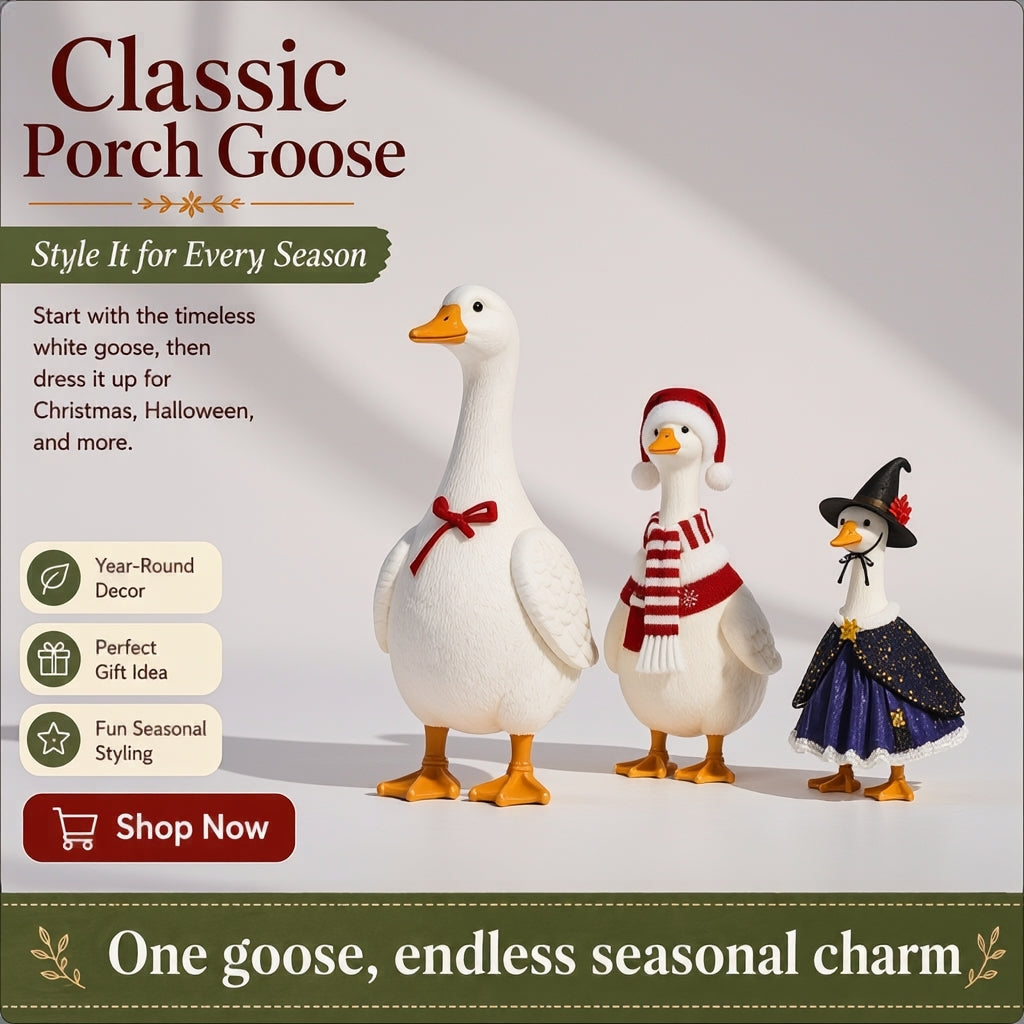🪿 Classic Porch Goose Statue – Cozy Country Charm for Every Season🌿