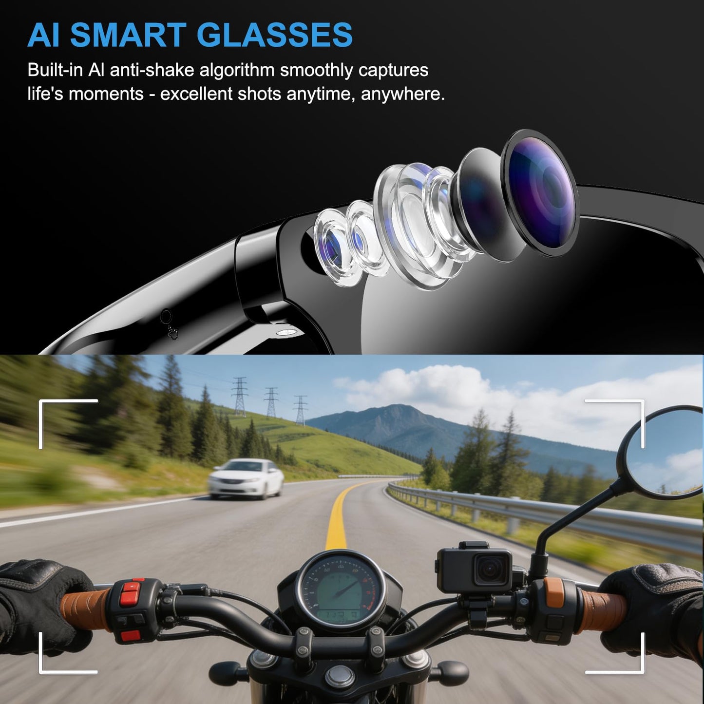 🕶️AI Smart Glasses with 4K Camera, Real-Time Translation & Open-Ear Audio