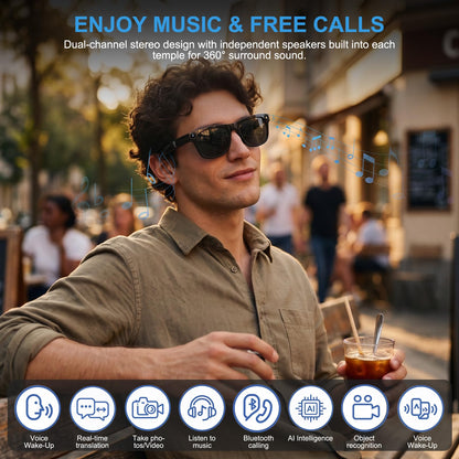 🕶️AI Smart Glasses with 4K Camera, Real-Time Translation & Open-Ear Audio