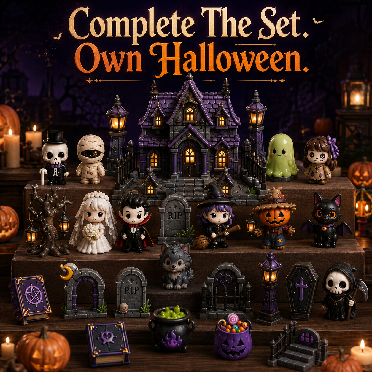 🔥Limited 50% OFF🎃 Halloween Countdown Blind Box | 👻 24 Days of Spooky Surprises 🕯️ One Mystery Figure Every Day ✨ Collect, Display & Celebrate Halloween Fun!