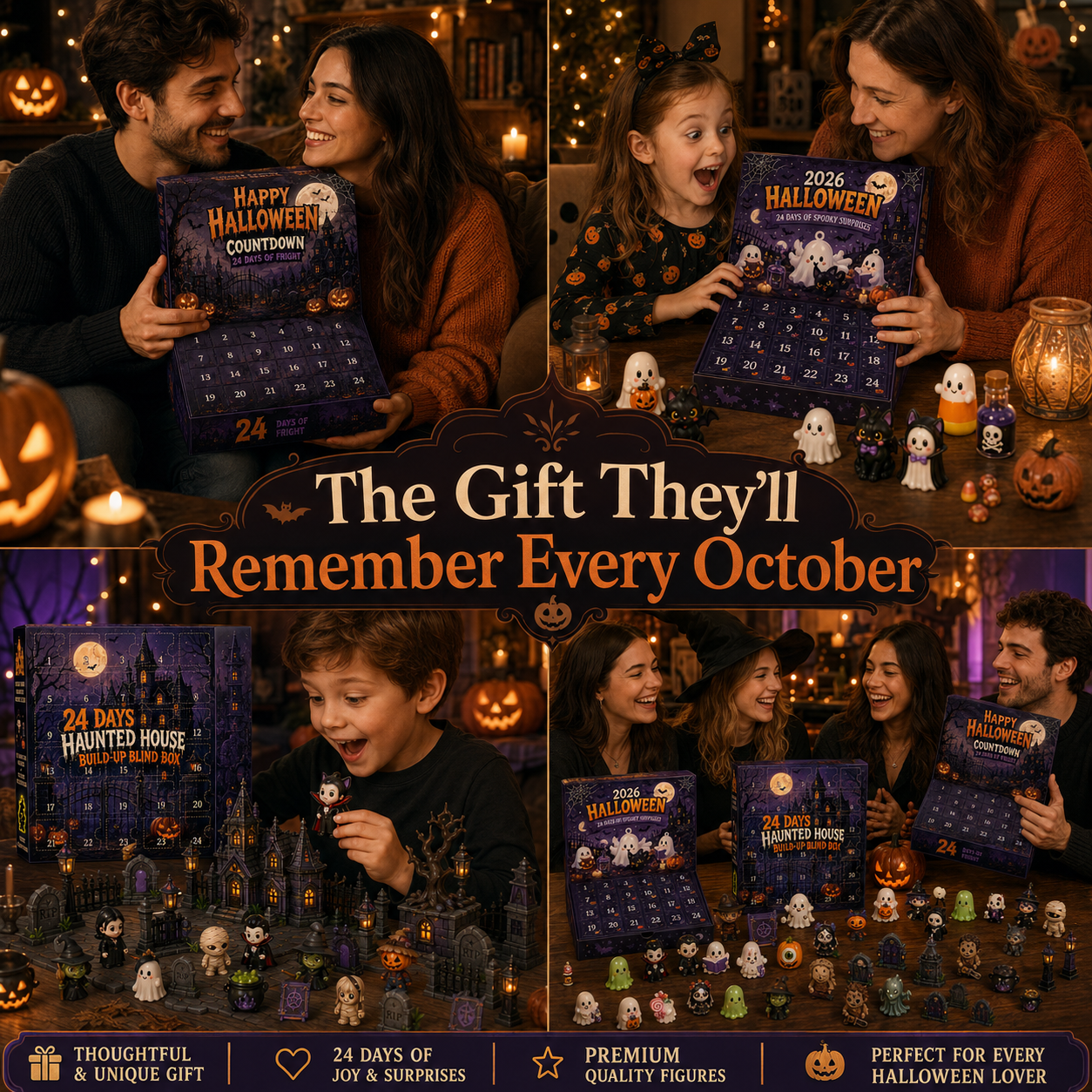 🔥Limited 50% OFF🎃 Halloween Countdown Blind Box | 👻 24 Days of Spooky Surprises 🕯️ One Mystery Figure Every Day ✨ Collect, Display & Celebrate Halloween Fun!