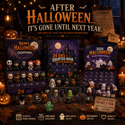 🔥Limited 50% OFF🎃 Halloween Countdown Blind Box | 👻 24 Days of Spooky Surprises 🕯️ One Mystery Figure Every Day ✨ Collect, Display & Celebrate Halloween Fun!