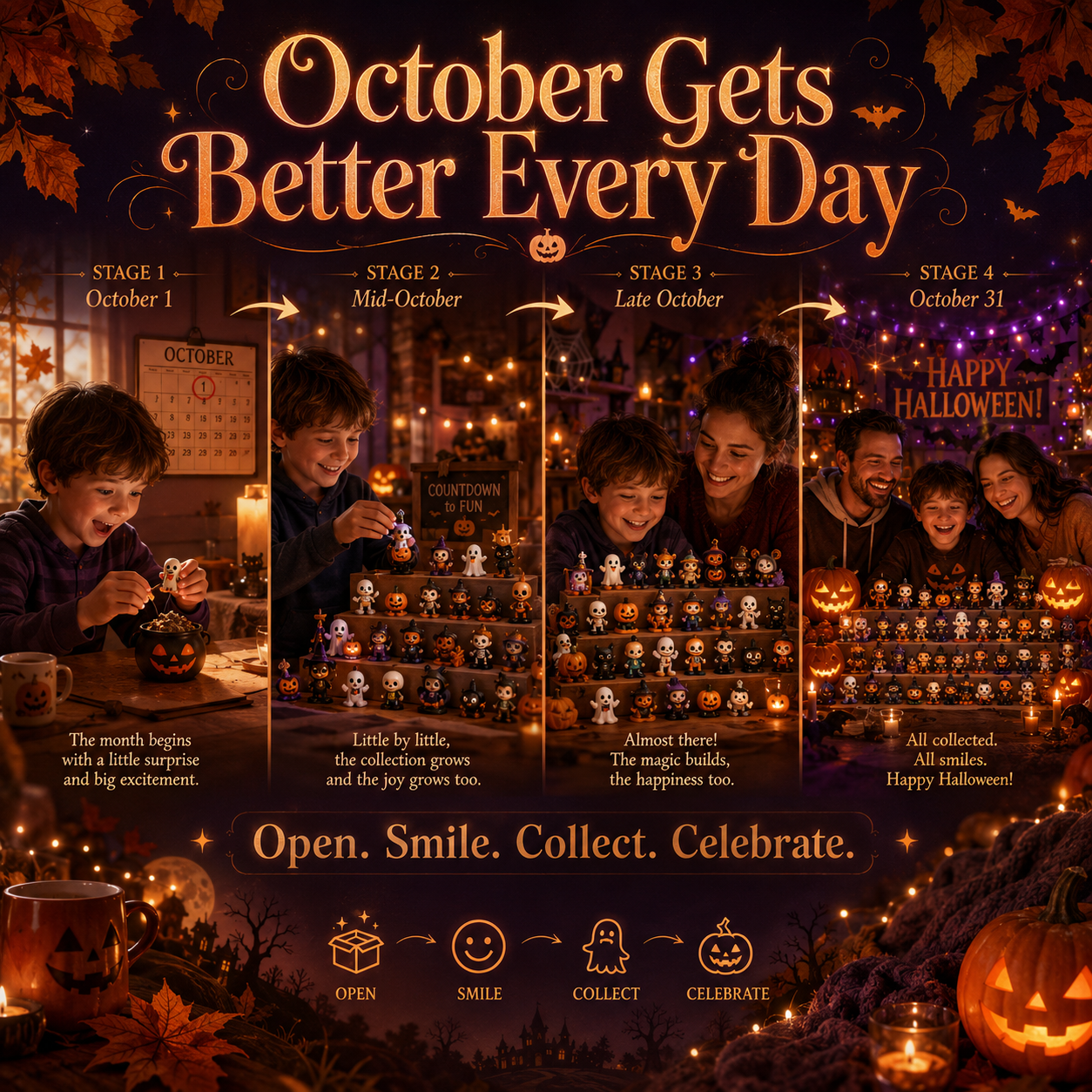 🔥Limited 50% OFF🎃 Halloween Countdown Blind Box | 👻 24 Days of Spooky Surprises 🕯️ One Mystery Figure Every Day ✨ Collect, Display & Celebrate Halloween Fun!