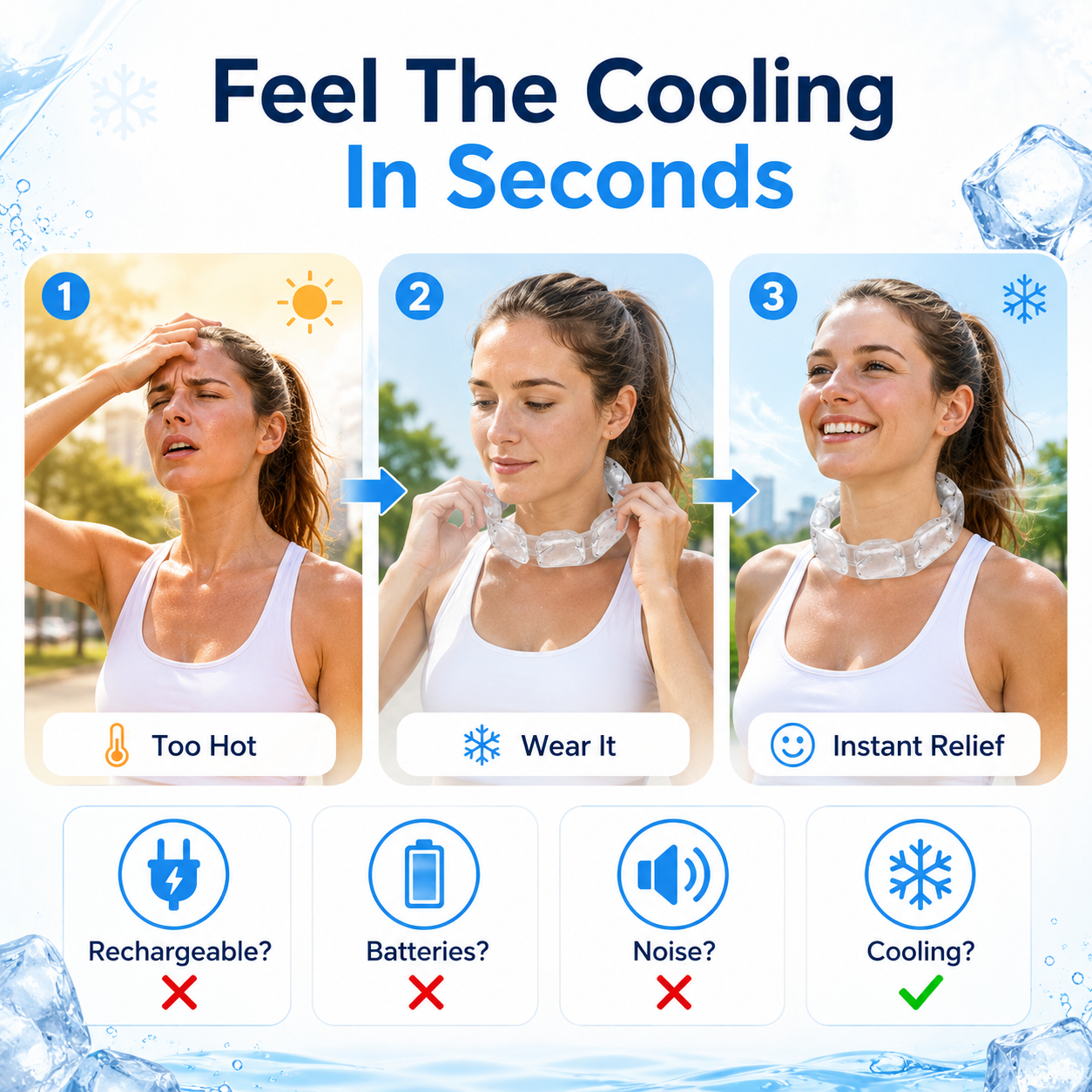 🔥 Limited 50% OFF Today! 💦 Family Cooling Neck Ring Set 🌊 Instant Chill Anywhere ✨ Reusable, Lightweight & No Charging Needed ❄️ Stay Cool All Summer Long!