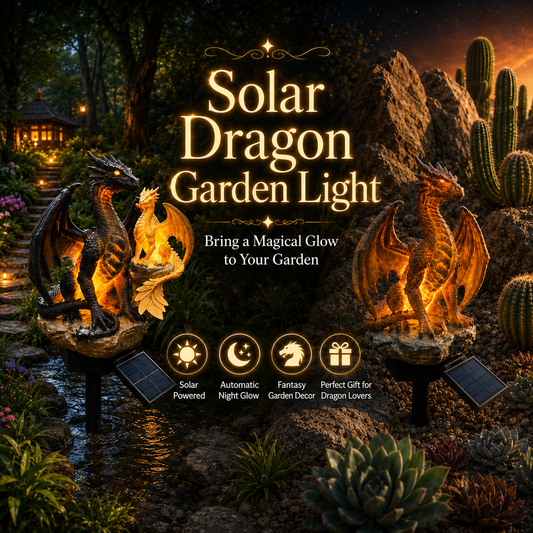 🐉 Solar Dragon Garden Light Set – 2-Piece Fantasy Outdoor Decor
