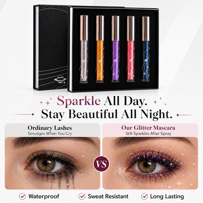 🔥Last Day 50% OFF🌈5-Color Glitter Mascara 🌟Set – Sparkling Lash Makeup Gift Kit🌈✨Mascara✨