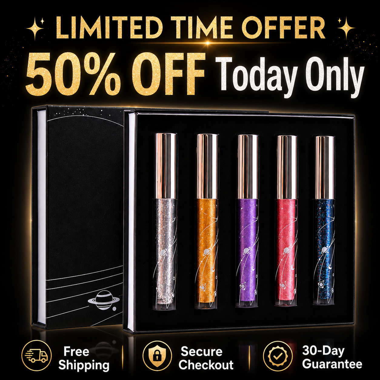 🔥Last Day 50% OFF🌈5-Color Glitter Mascara 🌟Set – Sparkling Lash Makeup Gift Kit🌈✨Mascara✨