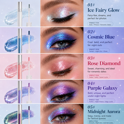 🔥Last Day 50% OFF🌈Multi-Chrome Liquid Glitter Eyeshadow🌊 – Waterproof, ✨Smudge-Proof & Long-Lasting🔥