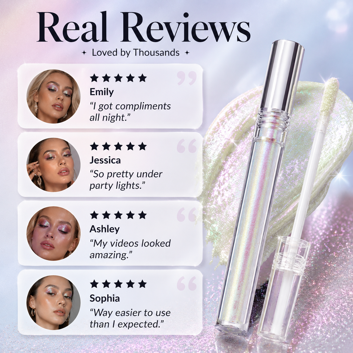 🔥Last Day 50% OFF🌈Multi-Chrome Liquid Glitter Eyeshadow🌊 – Waterproof, ✨Smudge-Proof & Long-Lasting🔥