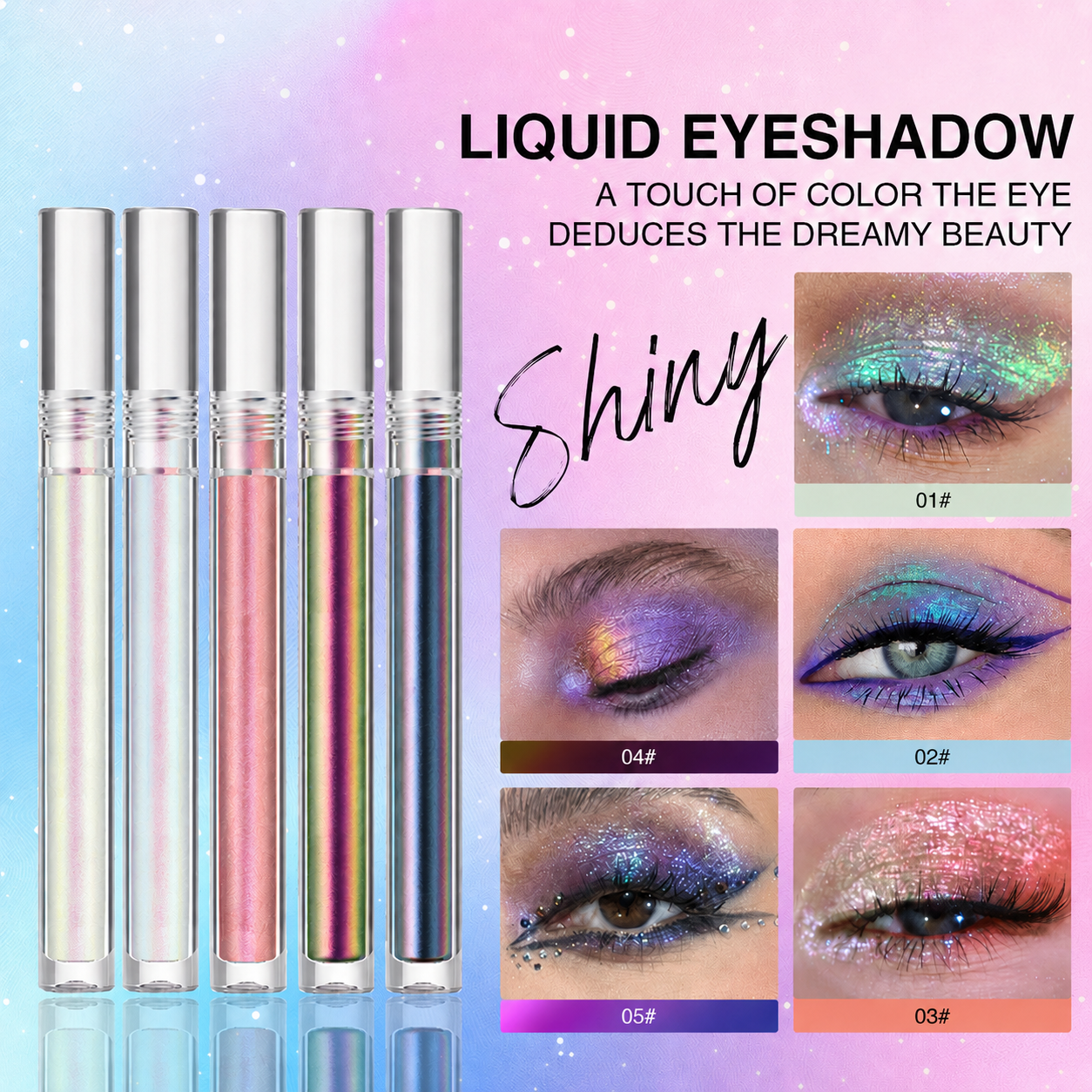🔥Last Day 50% OFF🌈Multi-Chrome Liquid Glitter Eyeshadow🌊 – Waterproof, ✨Smudge-Proof & Long-Lasting🔥