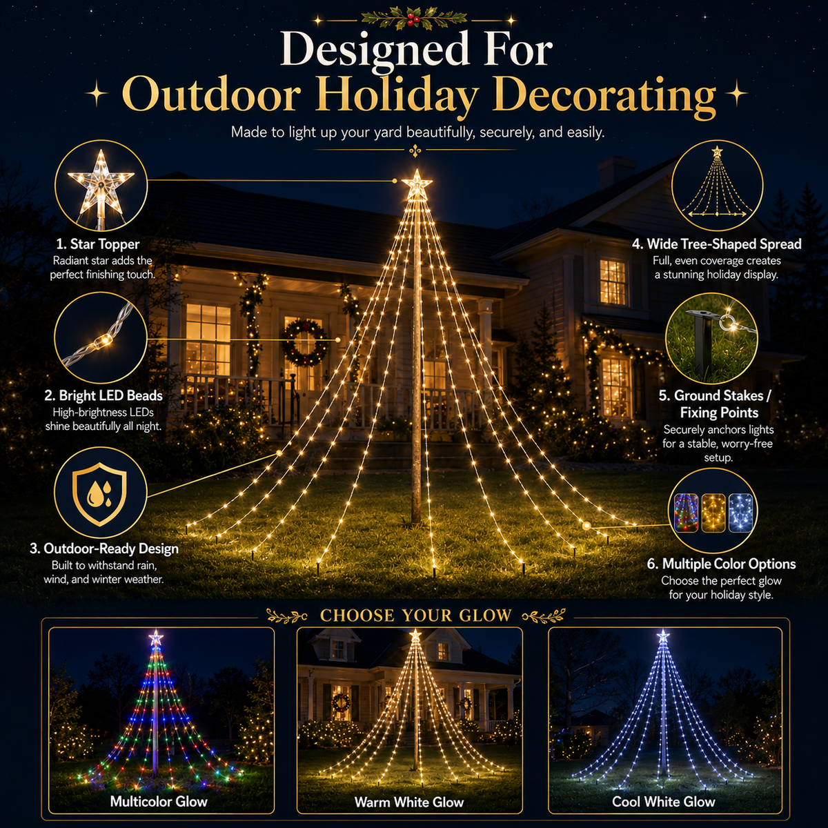 🔥Limited 50% OFF✨Outdoor Star Tree Lights🌟 – 🌈A Magical Light Show For Your Yard, Patio & Garden🌈
