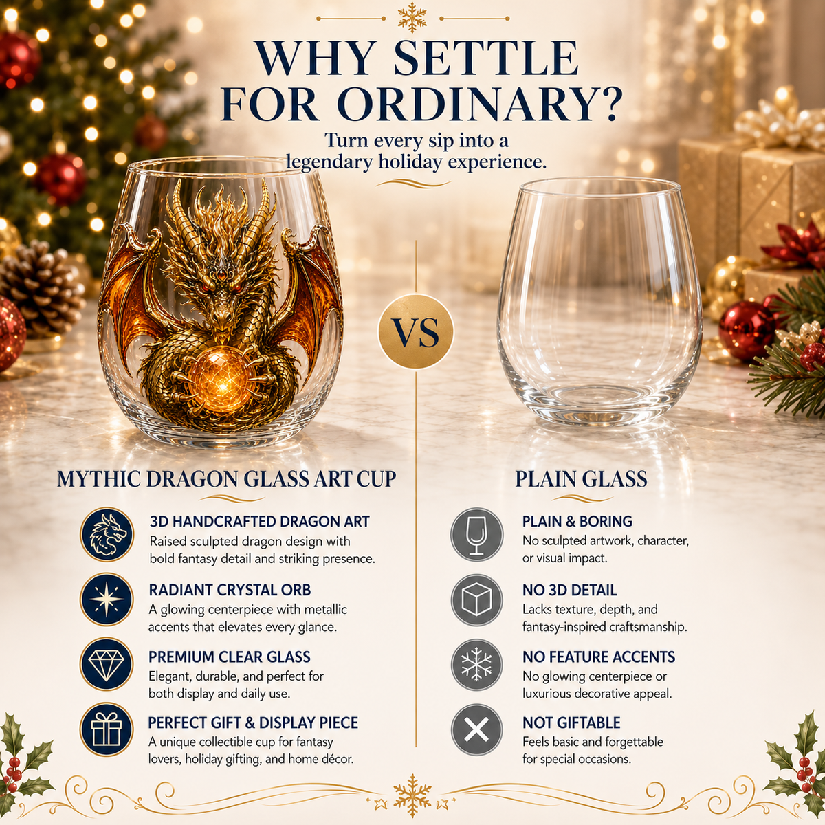 🐉 3D Mythic Dragon Glass Art Cup | Luxury Raised Fantasy Glassware for Whiskey✨