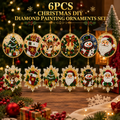 6-Piece Christmas DIY Diamond Painting Ornament Set