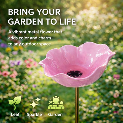 🎁 A Meaningful Garden Gift 50% Off--🎁Handmade Metal Flower Garden Stake🐦