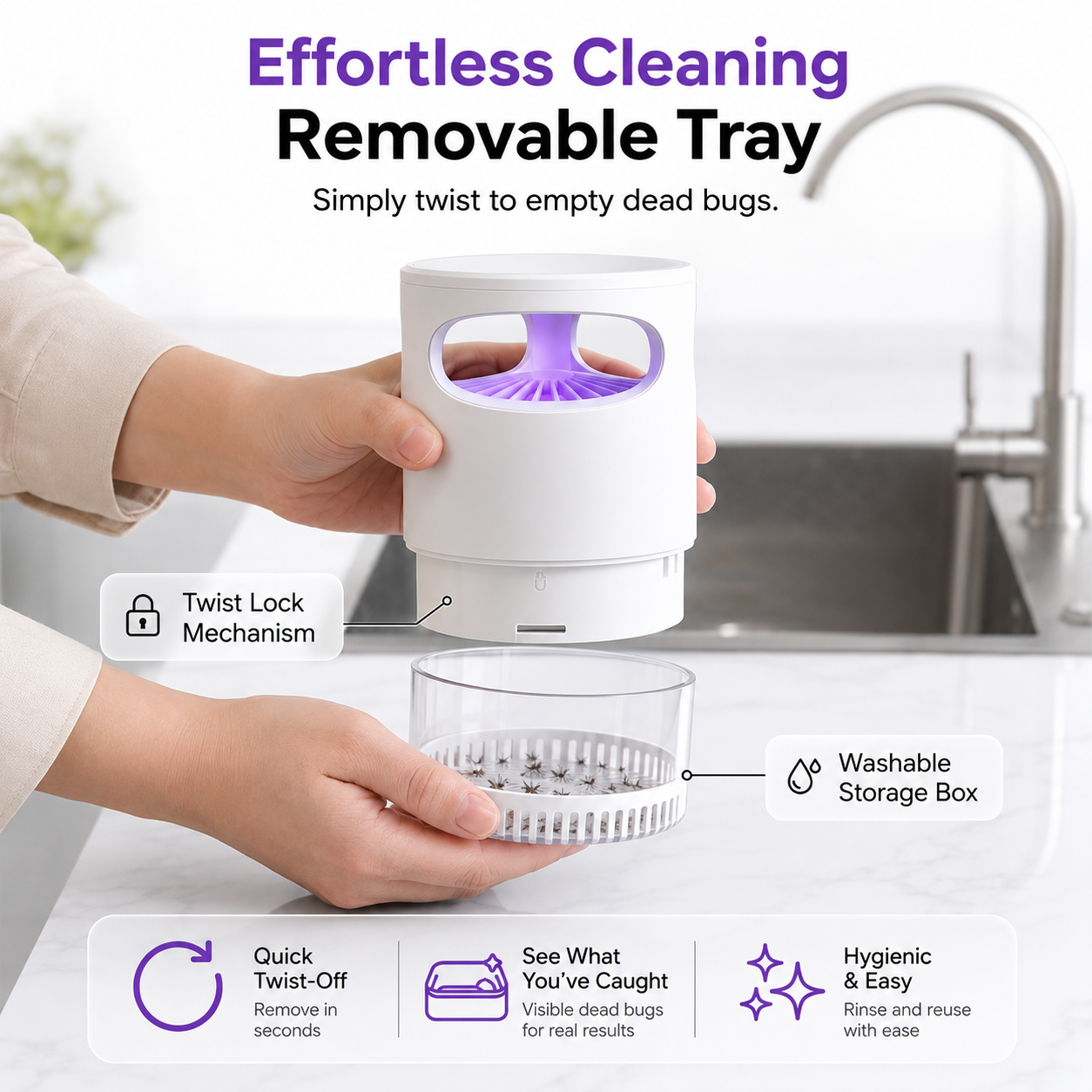 🔥Quiet UV Mosquito Trap – Chemical-Free & Safe for Kids & Pets🦟