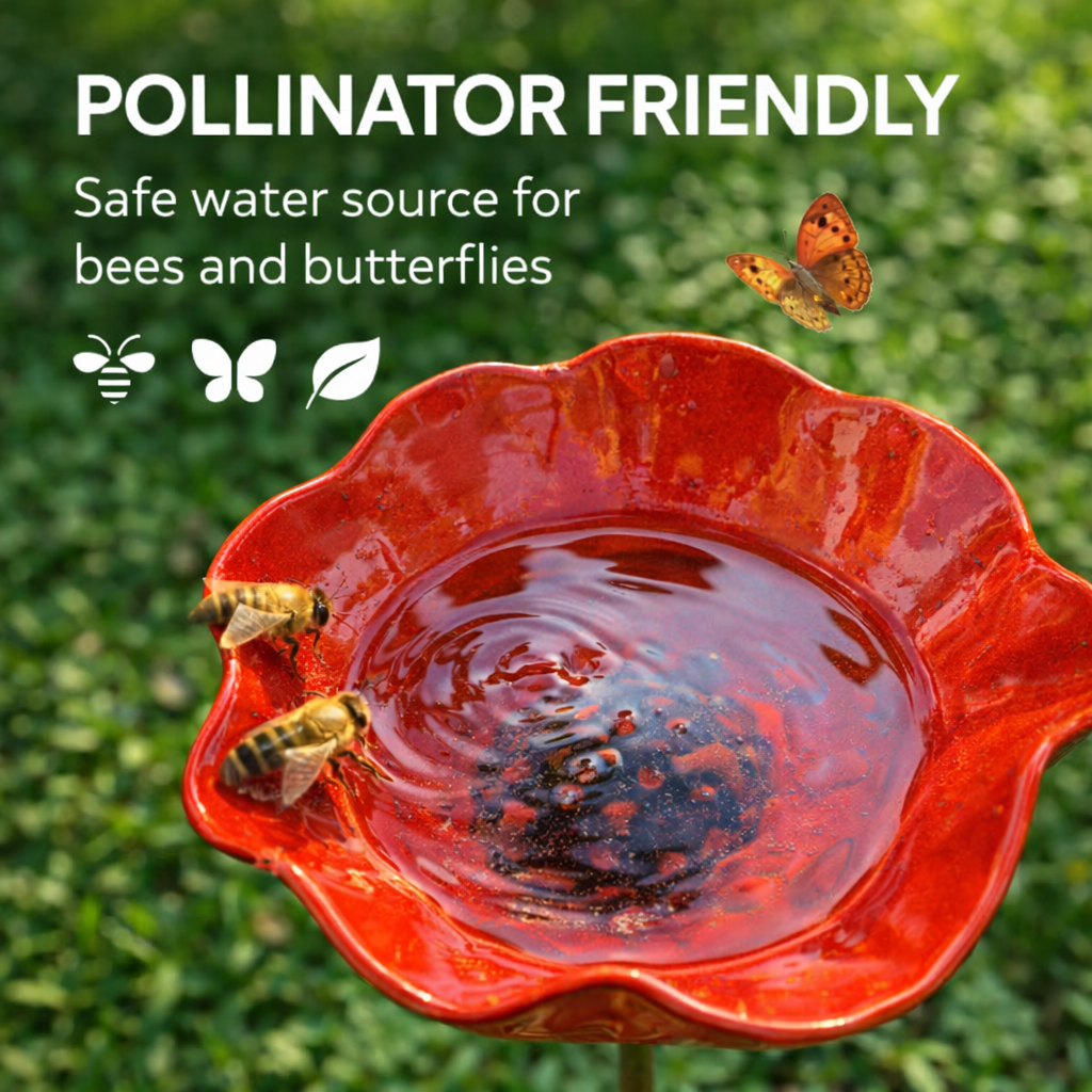🐝 Pollinator-Friendly Flower Bird Bath – Your Garden’s New Must-Have