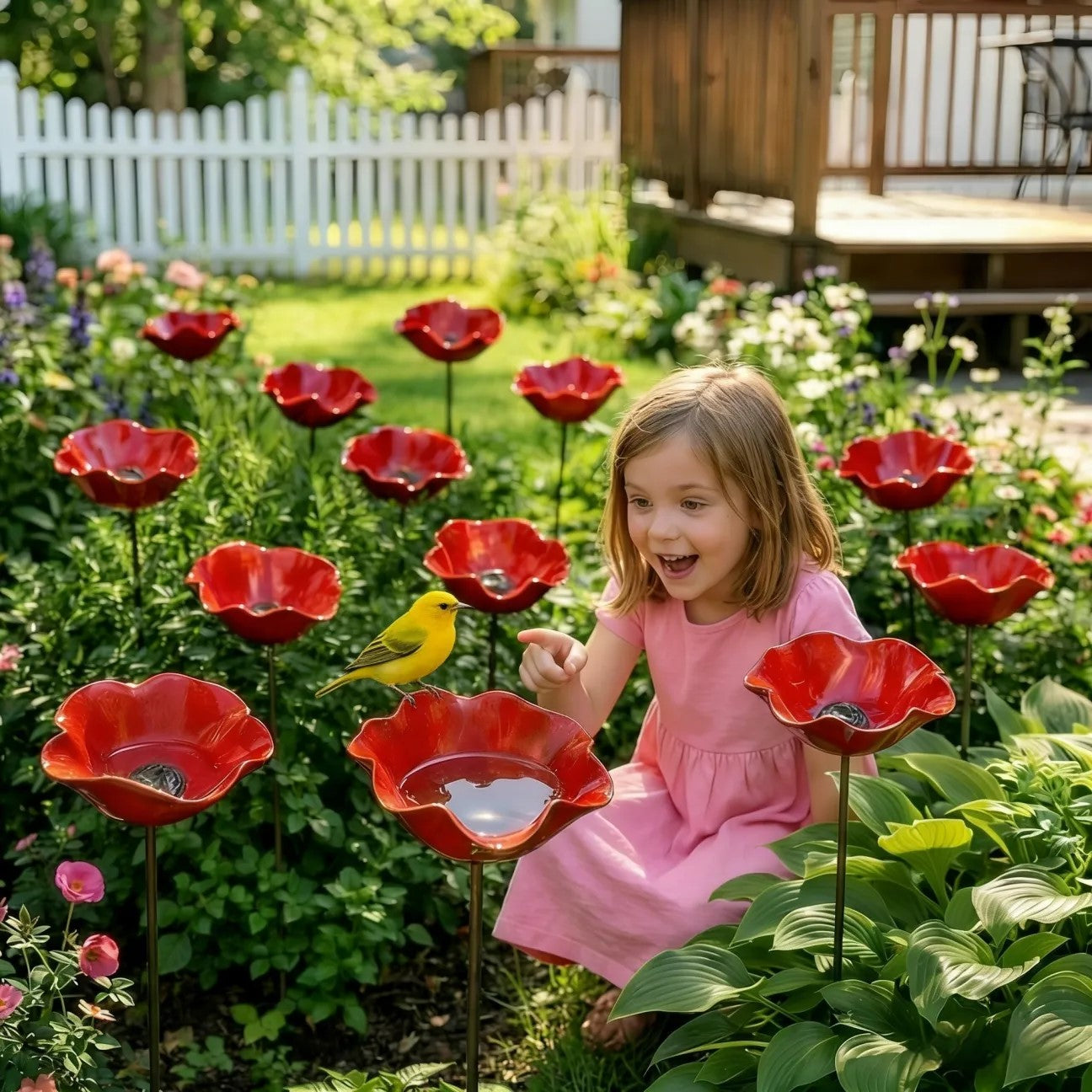 🎁 A Meaningful Garden Gift 50% Off--🎁Handmade Metal Flower Garden Stake🐦