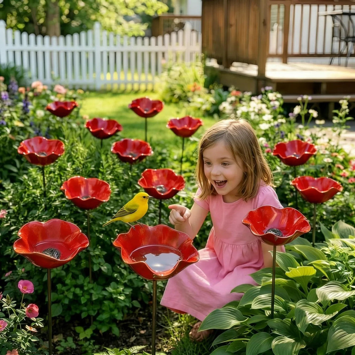 🎁 A Meaningful Garden Gift 50% Off--🎁Handmade Metal Flower Garden Stake🐦